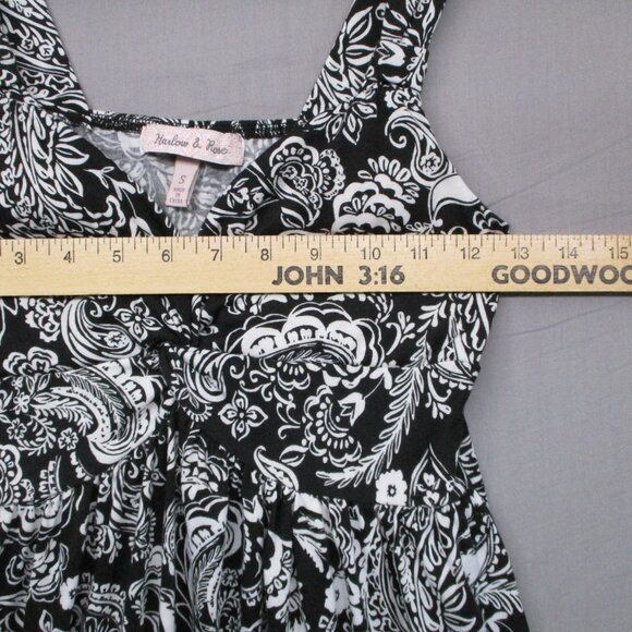 Harlow & Rose Shoulder stripe A-Line Dress Black & White Women Size | S - Picture 4 of 10